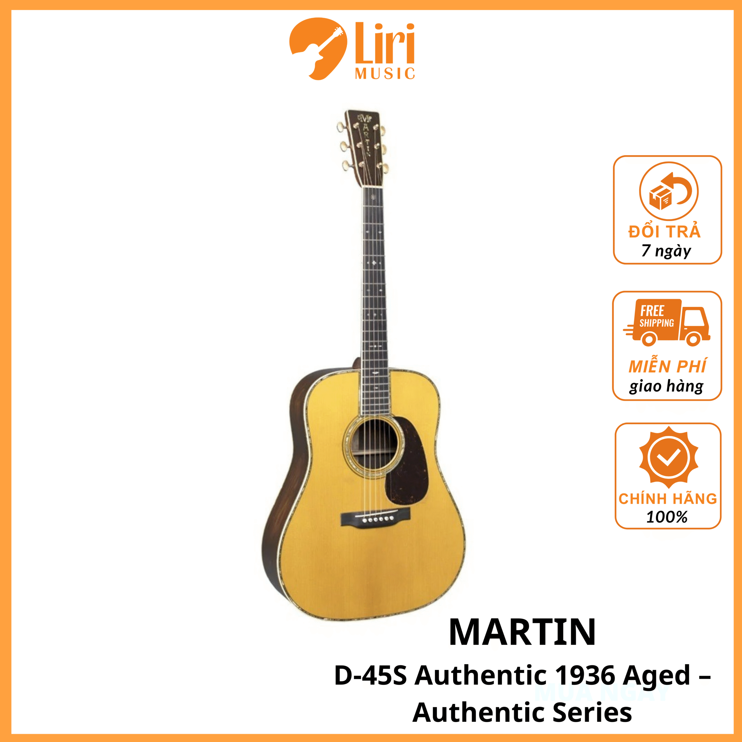 Đàn Guitar Acoustic Martin D-45S Authentic 1936 Aged - Authentic Series