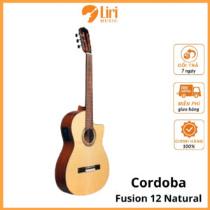 Đàn Guitar Classic Cordoba Fusion 12 Natural, Sitka Spruce w/Standard Gigbag